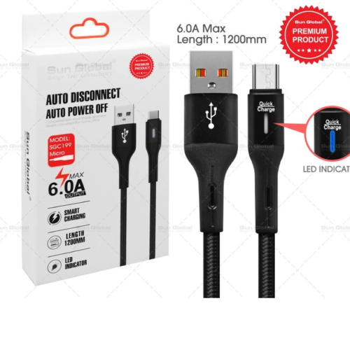 Micro USB Auto Power Off Charging Cable 6A Sun Global SGC199