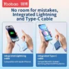 Yoobao LK10 10000mAh Mini Fast Charging Powerbank Built in Cables (Lightning & Type C) PD20W SCP22.5W